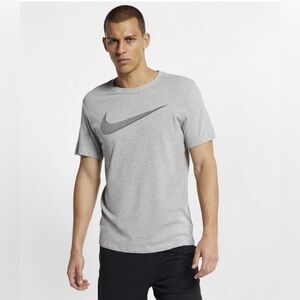 Men's Nike Swoosh Dri-Fit Heather Gray Short Sleeve Tee   Variety of Sizes!! NWT